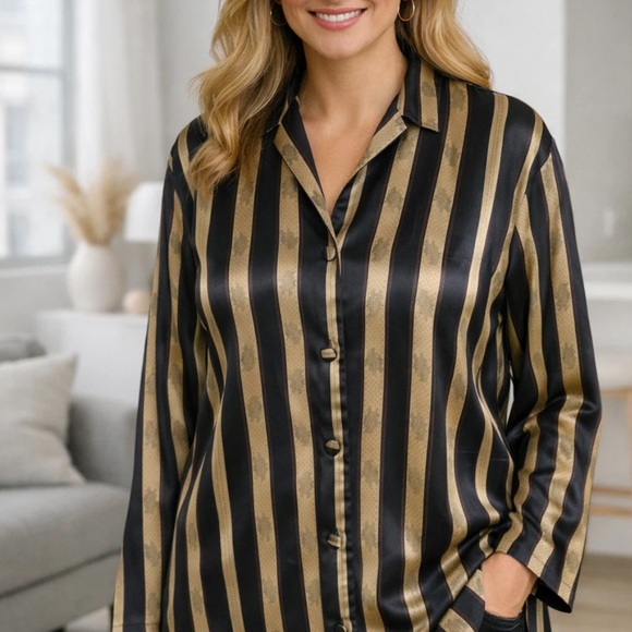 Victoria's Secret Other - Victoria's Secret Satin-like Sleep Shirt Pajamas
